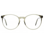 Colibris Eyewear Damenbrille Jana mit rundem, transparentem Rahmen, frontal abgebildet.