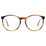 Colibris Eyewear Damenbrille Jana in runder Form mit braunem Havanna-Muster, Vorderansicht.