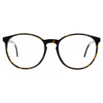 Colibris Eyewear Damenbrille Jana mit rundem, braun gemustertem Rahmen, Frontansicht.