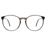 Colibris Eyewear Damenbrille Jana mit rundem, transparent-grauem Rahmen, Vorderansicht.