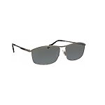 Herrenbrille Makellos ME 7041 mit schwarzem Gestell und grauen Gläsern.