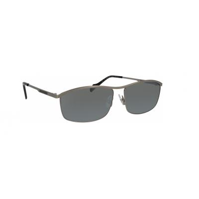 Herrenbrille Makellos ME 7041 mit schwarzem Gestell und grauen Gläsern.
