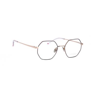Damenbrille Makellos ME 1039 mit dünnem, goldfarbenem Metallrahmen in Hexagon-Form.