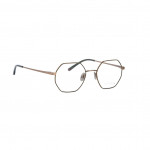Damenbrille Makellos ME 1039 mit hexagonalem, dünnem Metallrahmen in Gold.