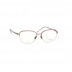 Damenbrille Makellos ME 1050 mit rotem Metallrahmen in Nahaufnahme.