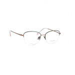 Damenbrille Makellos ME 1050 mit dünnem, goldfarbenen Metallrahmen und klaren Gläsern.