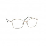 Damenbrille Makellos ME 1064 mit rechteckigem, dünnen Metallrahmen auf weißem Hintergrund.