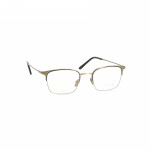 Herrenbrille makellos ME 1067 mit rechteckigen, silberfarbenen Metallrahmen auf weißem Hintergrund.