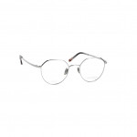 Damenbrille makellos ME 1068 mit transparentem, rundem Gestell auf weißem Hintergrund.