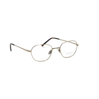 Herrenbrille Makellos ME 1076 mit runden, dünnen Metallrahmen auf weißem Hintergrund.