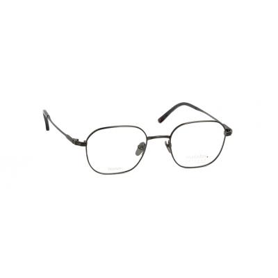 Unisexbrille makellos ME 1079 mit dünnem, schwarzen Metallrahmen und klaren Gläsern.