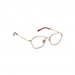 Unisexbrille Makellos ME 1082 mit goldenem Metallrahmen und roten Akzenten auf dem Bügel.