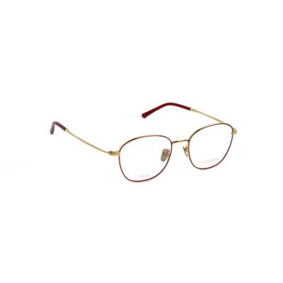 Unisexbrille Makellos ME 1082 mit goldenem Metallrahmen und roten Akzenten auf dem Bügel.