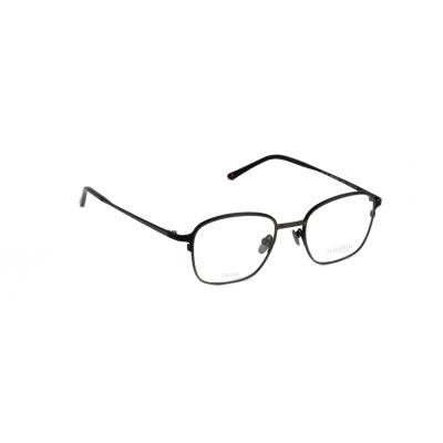 Unisexbrille Makellos ME 1083 mit schwarzem Metallrahmen und klaren Gläsern.