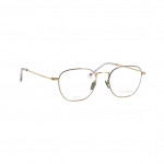 Unisexbrille makellos ME 1085 mit goldfarbenem, eckigem Metallrahmen.