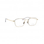 Herrenbrille Makellos ME 1086 mit goldenem Metallrahmen und transparenten Gläsern.
