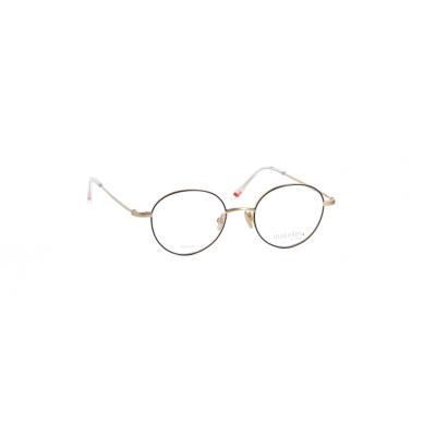 Runde Unisexbrille makellos ME 1088 mit dünnem, goldenem Metallrahmen.