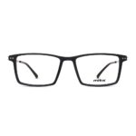 Unisex Brille MITA MT1019, rechteckige schwarze Fassung mit klaren Gläsern, auf einer Produktseite abgebildet.