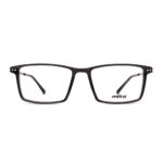 Unisex Brille MITA MT1019 mit schwarzem, rechteckigem Gestell und klaren Gläsern.