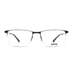 Unisex Brille MITA MT1021, rechteckige Metallrahmen in Schwarz, mit transparenten Gläsern und schmalen Bügeln.