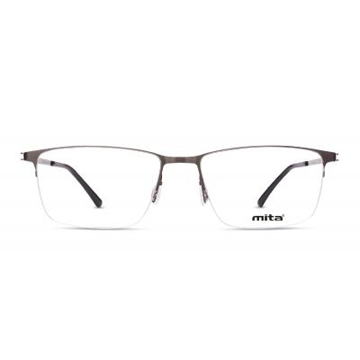 Unisex Brille MITA MT1021 mit schwarzem Rand und rechteckigen Gläsern auf weißem Hintergrund.
