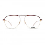 Unisex Brille MITA MT1023, dünner goldfarbener Rahmen mit runden Gläsern und minimalistischen Bügeln.