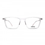 Unisex Brille MITA MT1024, transparente Rahmen, rechteckige Gläser, minimalistisches Design für stilvolles und vielseitiges Tragen.