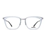Damenbrille MITA MT1026 mit transparentem Rahmen und schwarzem Bügeln, frontale Ansicht.