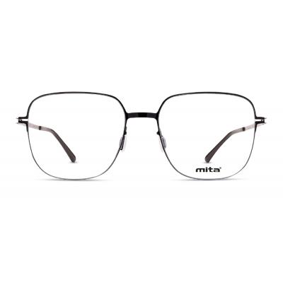 Unisex Brille MITA MT1028 mit quadratischen Gläsern und dünnem schwarzen Rahmen. Ideal für einen stilvollen, modernen Look.