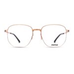 Damenbrille MITA MT1030 in goldener Metallfassung, quadratische Gläser mit schwarzem Logo "mita" auf dem rechten Glas.