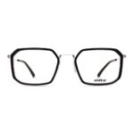 Damenbrille MITA MT1302 mit schwarzem, sechseckigem Rahmen und dünnen Bügeln. Elegantes Design für einen modernen Look.