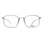 Damenbrille MITA MT1302 auf weißem Hintergrund, mit quadratischen Gläsern und dünnen Metallrahmen in Gold.