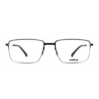 Ansicht der Damenbrille MITA MT1303 in Rotgold auf einer Produktseite. Rechteckige Form und schlankes Design.