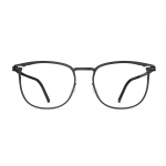 Herrenbrille Neubau Noah T116 in Schwarz, rundes Design mit schlankem Metallrahmen und klaren Gläsern.