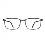 Ansicht der Herrenbrille Neubau Phillip T117 mit rechteckigem Rahmen in schwarzem Design, elegant und minimalistisch.