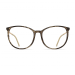 Damenbrille Neubau Emma T118 in Schildpattoptik mit runden Gläsern und dünnem, elegantem Rahmen.