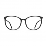 Damenbrille Neubau Emma T118, zeitloses Design in Schwarz mit runden Gläsern und schlanken Bügeln.