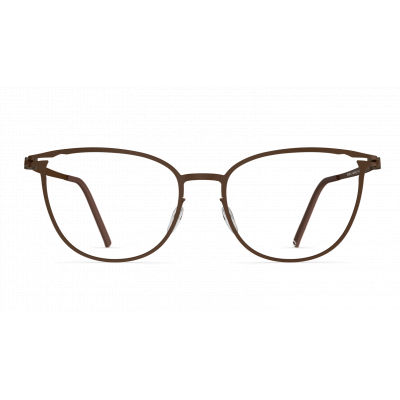Damenbrille Neubau Clara T122 in Braun mit zarter Metallfassung und leicht gebogenen Gläsern, ideal für einen eleganten Look.