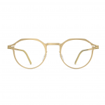 Herrenbrille Neubau Nino T123 in goldener Metallfassung mit rundem Design und schmalen Bügeln, ideal für modernen Stil.