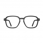 Herrenbrille Neubau Fred T125 in modernem, schwarzem Design mit eckigem Rahmen und dünnen Bügeln von vorn dargestellt.