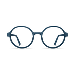 Herrenbrille Neubau Siggi T126 in dunklem Blau mit runden Gläsern und schlanker Fassung, minimalistisch und modern.