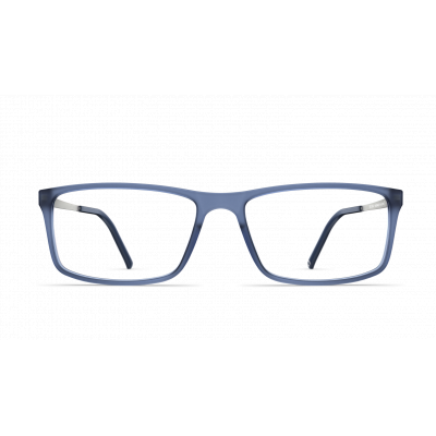 Frontansicht der Herrenbrille Neubau Karl T133 in blauem Rahmen mit rechteckiger Form, geeignet für einen modernen Look.