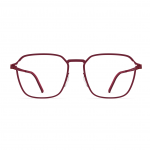Herrenbrille Neubau Marlin T135 in Rot, rechteckige Form mit schlankem Metallrahmen und minimalistischem Design.