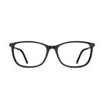Abbildung der Damenbrille Neubau Paula T138 mit schlankem, schwarzem Rahmen und rechteckigem Design, frontal gezeigt.
