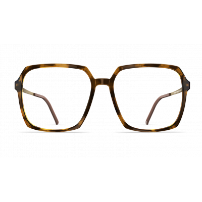 Damenbrille Neubau Katharina T141 mit eckigem Gestell in Havanna-Farbe, frontalansicht.