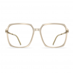 Damenbrille Neubau Katharina T141 mit quadratischer Rahmenform in hellem Beige, frontal dargestellt.