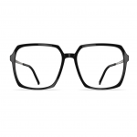 Damenbrille Neubau Katharina T141 mit schwarzem, eckigem Rahmen und schlanken Bügeln in minimalistischem Design.