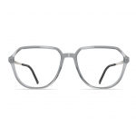 Herrenbrille Neubau Mika T142 in modernem, leichtem Design mit grauem Rahmen und schmalen schwarzen Bügeln.