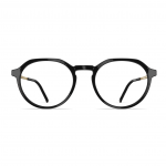 Herrenbrille Neubau Michi T143 in Schwarz, mit runden Gläsern und schmalem Rahmen aus hochwertigem Material.