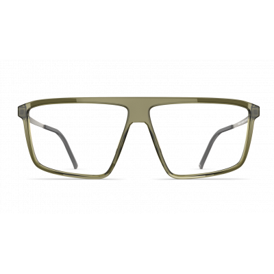 Herrenbrille Neubau Freddy T145 in modernem Design, mit rechteckigem Rahmen in olivgrüner Farbe aus nachhaltigen Materialien.